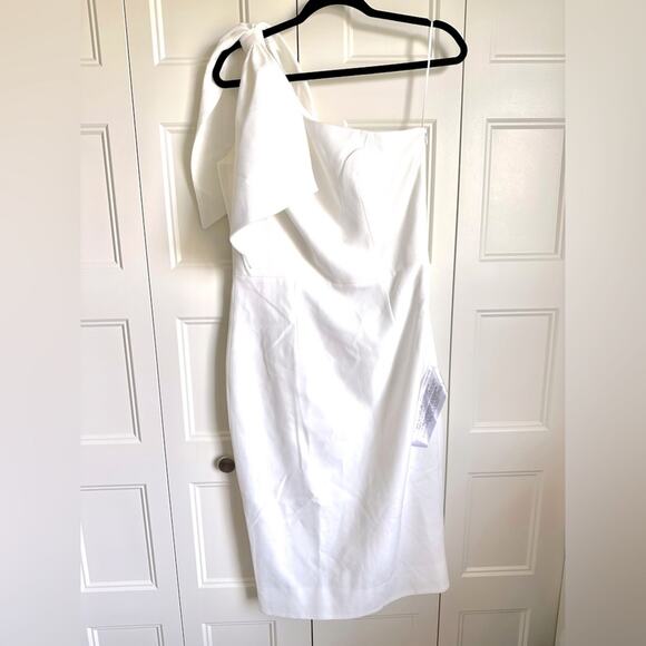 Dress the Population White Crepe Tiffany Dress NWT Size Large - Picture 5 of 13